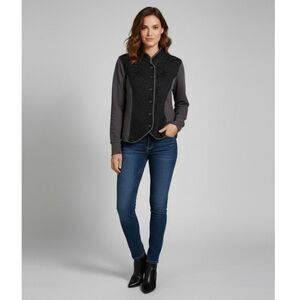 Prairie Underground Organic Cotton Damask Button Jacket Steampunk Women's XL